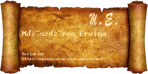 Mészáros Ervina névjegykártya